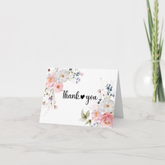 WildFloral-Blume Dankeskarte (Vorderseite)