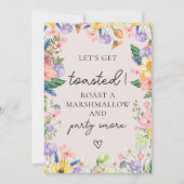 Wildflow Roast a Marshmallow und Party S'more Card Einladung (Vorderseite)