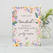 Wildflow Roast a Marshmallow und Party S'more Card Einladung (Stehend Vorderseite)