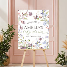 Wildflower 16x20 Baby Shower Welcome Sign