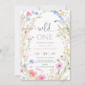 Wildflower 1st Birthday Invitation Template, Edita Einladung (Vorderseite)