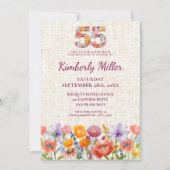 Wildflower 55th Birthday Party - Floral Flower Einladung (Vorderseite)