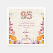 Wildflower 95th Birthday Party - Floral Number Serviette (Vorderseite)
