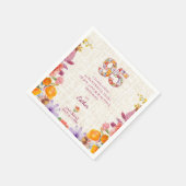 Wildflower 95th Birthday Party - Floral Number Serviette (Ecke)