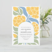 Wildflower Abstract Floral Modern Spring Wedding Einladung (Stehend Vorderseite)