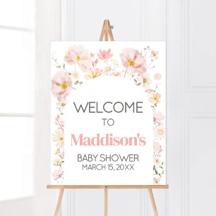 Wildflower Arch Baby in Bloom Babyparty-Willkommen Poster