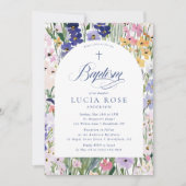 Wildflower Arch Baptism Invitation Einladung (Vorderseite)