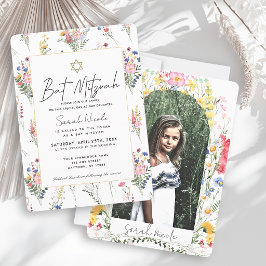 Wildflower Arch Photo Bat Mitzvah Einladung