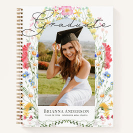 Wildflower Arch Photo Graduation Guest Book Notizblock