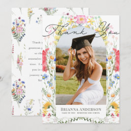 Wildflower Arch Photo Graduation Thank You Card Einladung