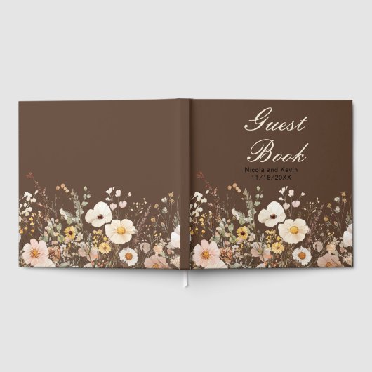 Wildflower Autumn Fall Floral Wedding Gästebuch (Voll)
