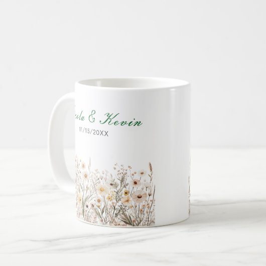 Wildflower Autumn Fall Floral Wedding Kaffeetasse (Vorderseite Links)