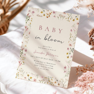 Wildflower-Baby-in-Bloom-Baby-Shower-Einladung Einladung
