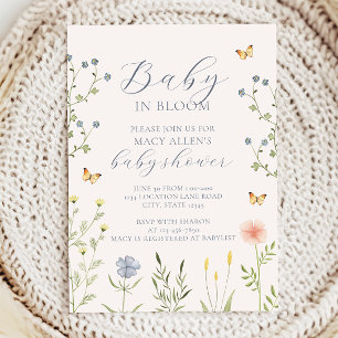 Wildflower-Baby-in-Bloom-Baby-Shower-Einladung Einladung