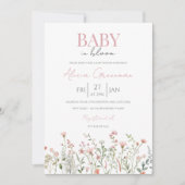 Wildflower Baby in Bloom Baby Shower Invitation Einladung (Vorderseite)