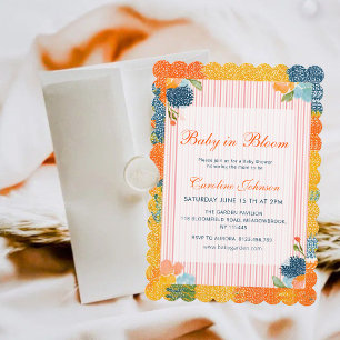 Wildflower-Baby-in-Bloom-Babyparty-Einladung mit g Einladung