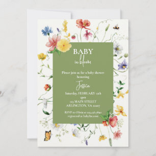 Wildflower-Baby-in-Bloom-Einladung Einladung