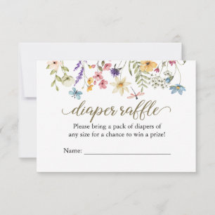 Wildflower-Baby-In-Bloom-Windel-Raffle-Karte Einladung