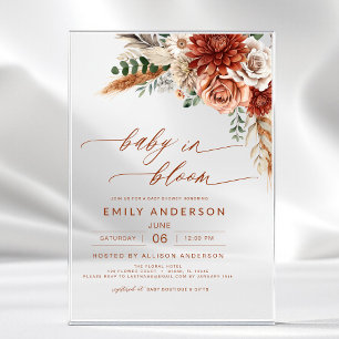 Wildflower-Baby in Blüte Herbst-Baby-Shower Acryleinladungen