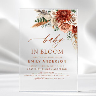 Wildflower-Baby in Blüte Herbst-Baby-Shower Acryleinladungen
