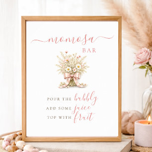 Wildflower-Baby-Mädchen-Shower-Party-Momosa-Bar-Sc Poster