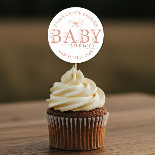 Wildflower-Baby-Party Editable Runder Aufkleber