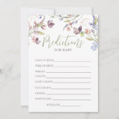 Wildflower Baby Predictions Card Einladung (Vorderseite)