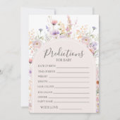 Wildflower Baby Predictions Game Card Einladung (Vorderseite)