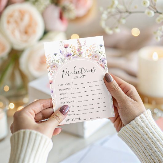Wildflower Baby Predictions Game Card Einladung