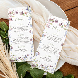 Wildflower Baby Shower 4x9 Menu Card Menükarte
