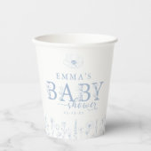 Wildflower Baby Shower | Blue Floral Paper Cup Pappbecher (Vorderseite)