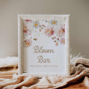 Wildflower-Baby-Shower-Blütenbar Poster