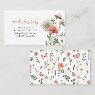 Wildflower Baby Shower Bücher für Baby Anlage Ca Begleitkarte