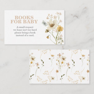 Wildflower-Baby-Shower-Bücher für Baby Begleitkarte