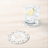 Wildflower Baby Shower Coasters - Orange Runder Pappuntersetzer (Vor Ort)