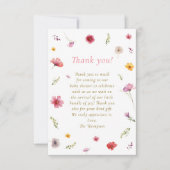 Wildflower Baby Shower Dankeskarte (Vorderseite)