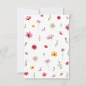 Wildflower Baby Shower Dankeskarte (Rückseite)