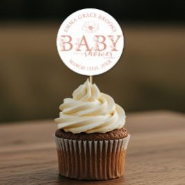 Wildflower Baby Shower Editable  Runder Aufkleber