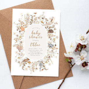 Wildflower-Baby-Shower-Einladung mit australischen Einladung