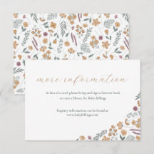 Wildflower-Baby-Shower-Einladungskarte - orange