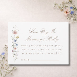 Wildflower Baby Shower Game Mommy's Belly Card Dankeskarte