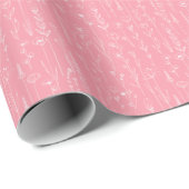 Wildflower Baby Shower Gift Wrap – Dusty Pink Geschenkpapier (Rolleneckpunkt)