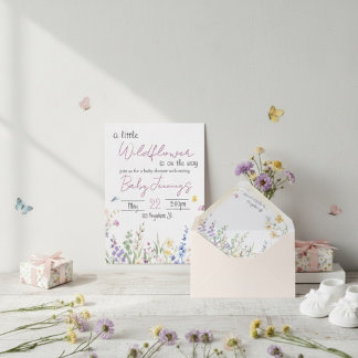 Wildflower Baby shower invitation Einladung
