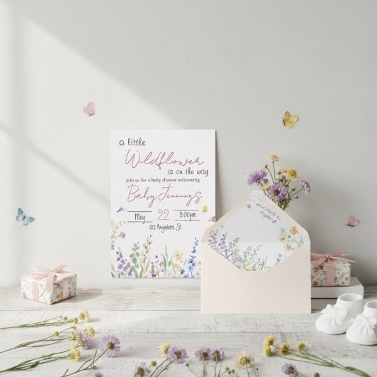 Wildflower Baby shower invitation Einladung