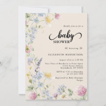 Wildflower Baby Shower Invitation