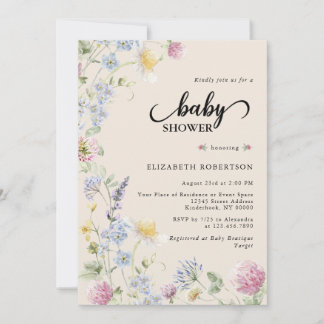Wildflower Baby Shower Invitation Einladung