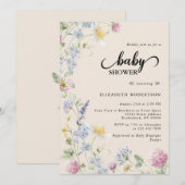 Wildflower Baby Shower Invitation Einladung (Vorne/Hinten)