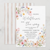 Wildflower Baby Shower Invitation Girl Einladung (Vorne/Hinten)