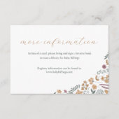 wildflower baby shower invitation insert - orange einladung (Vorderseite)