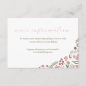 wildflower baby shower invitation insert - pink einladung (Vorderseite)